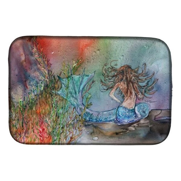 Carolines Treasures Carolines Treasures 8972DDM Brunette Mermaid Water Fantasy Dish Drying Mat 8972DDM - main